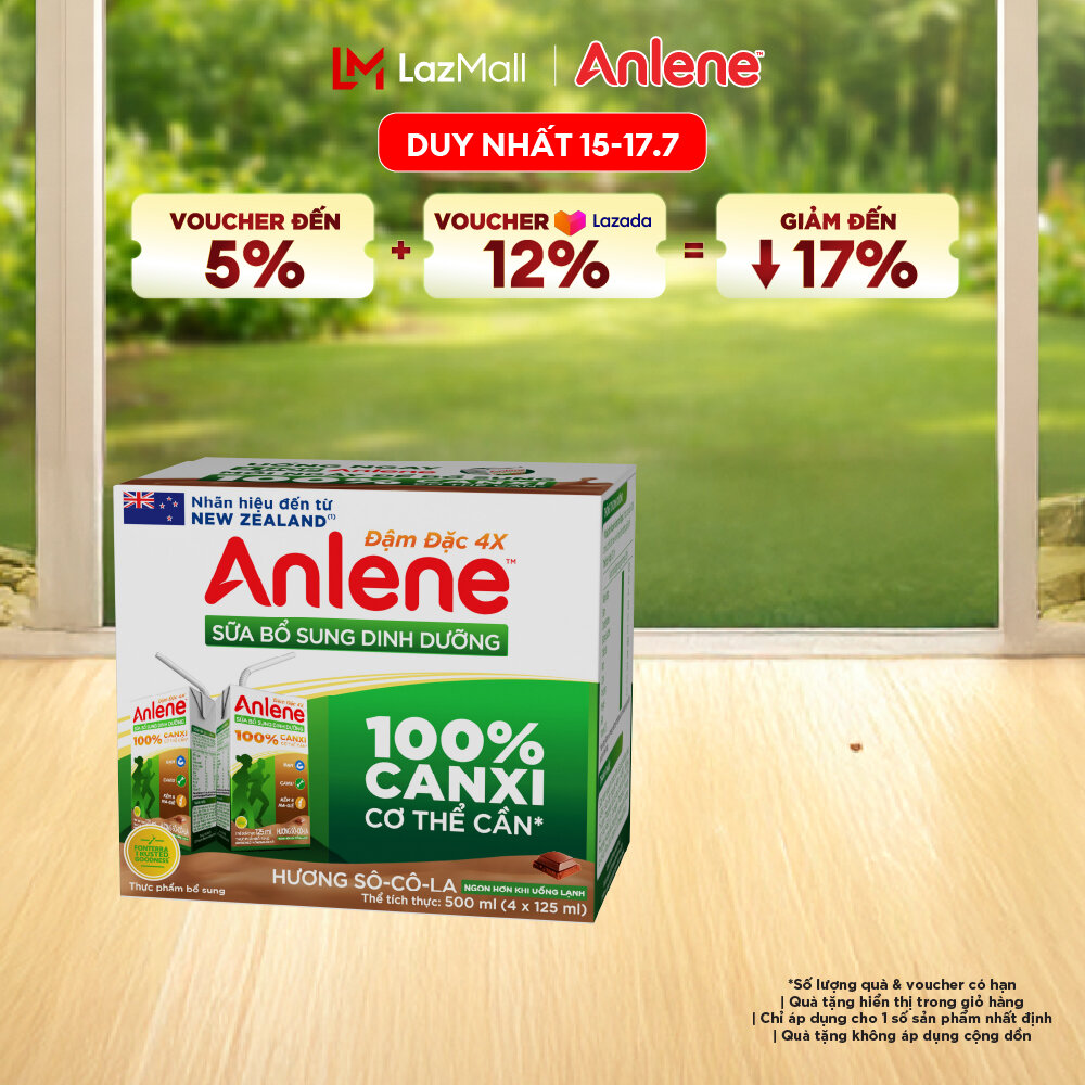 [Voucher giảm đến 26%]Lốc 4 Hộp Sữa Nước Anlene Hương Socola 110Ml