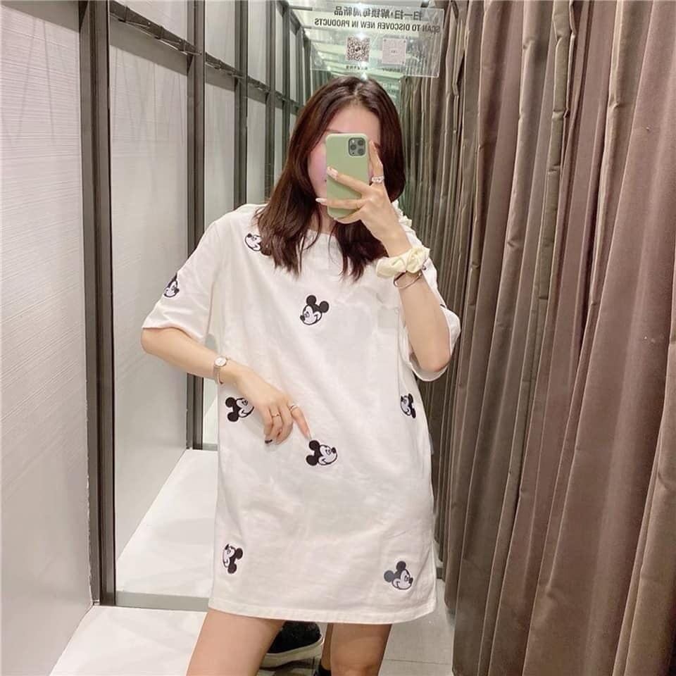 Áo mickey trắng dài cho c ce