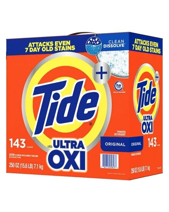 Bột giặt Tide Ultra Oxi Original Powder Laundry Detergent của Mỹ hộp 7.1kg