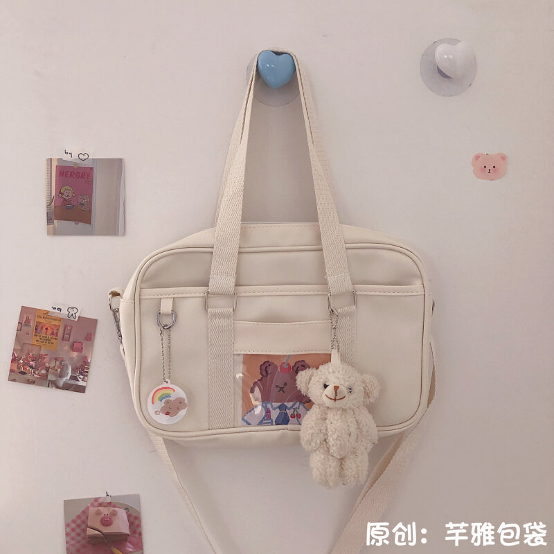 New Style INS Students Soft Girl JK Uniform Bag Japanese-style Pu Girl's Commuting Shoulder Bag College Style Portable Shoulder Bag