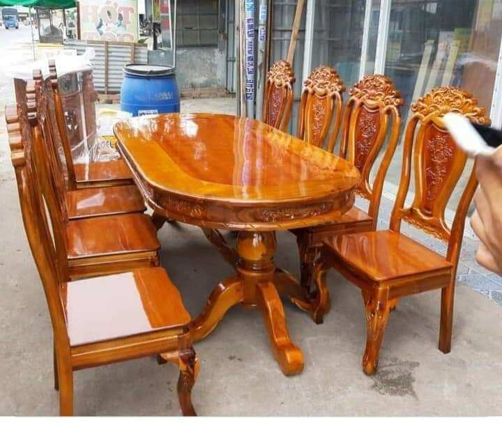 Bàn ăn 8 ghế gỗ Tràm... cc