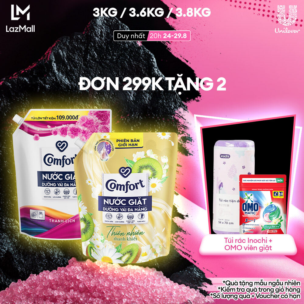 Nước Giặt Comfort Dưỡng Vải Đa Năng Thanh Lịch 3Kg/ 3.6Kg / 3.8Kg