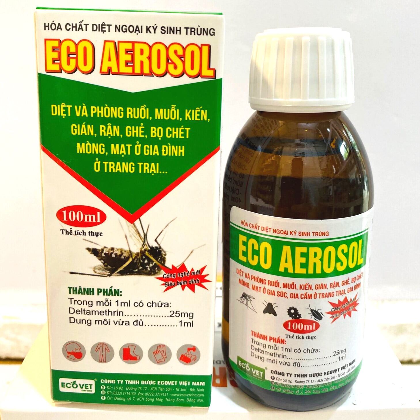 Eco Aerosol_ Combo Eco Aerosol+ Eco PemerMuỗi, mạt gà, kiến gián, ghẻ, giận