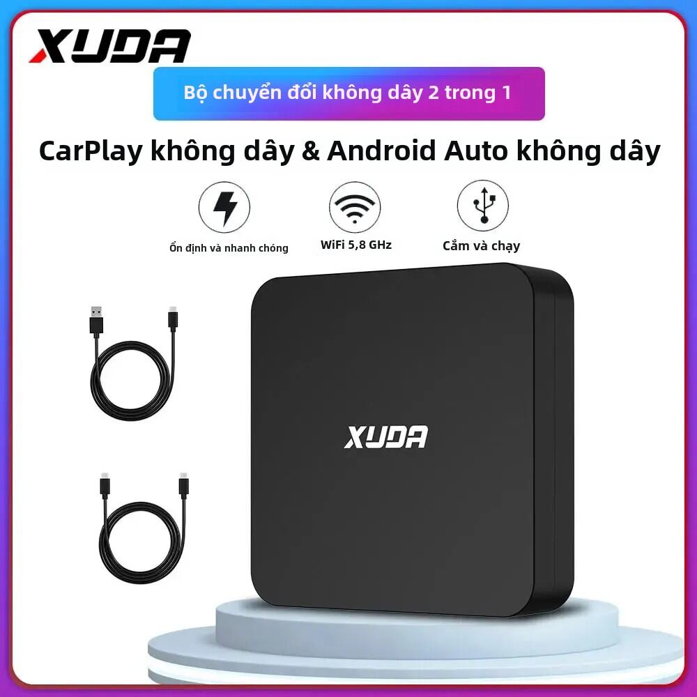 Bộ Chuyển Đổi Tự Động Android CarPlay Không Dây XUDA Hộp 2 Trong 1 Cho Mazda Toyota Mercedes Peugeot