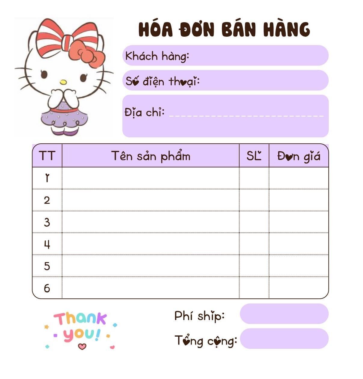 BILL HÓA ĐƠN BÁN HÀNG MINI ( 1 cuốn -100 tờ- 1 LIÊN )