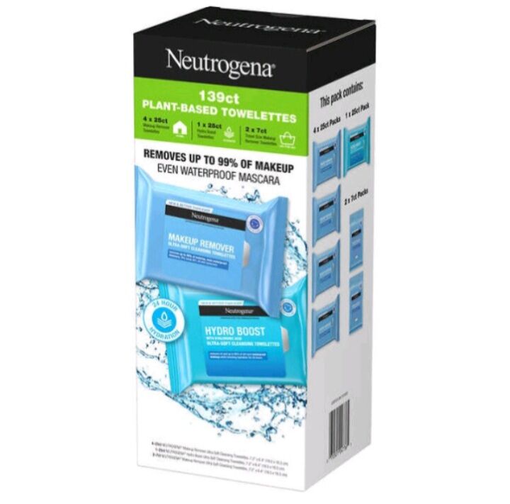 Khăn giấy tẩy trang và cấp ẩm neutrogene chuẩn u s a