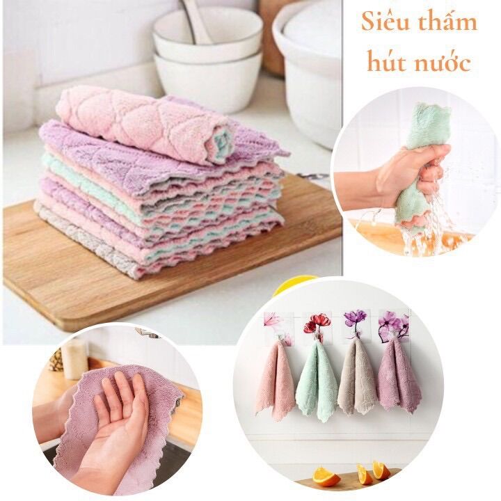Combo 10 Khăn lau bếp 2 mặt siêu thấm hút, siêu mềm