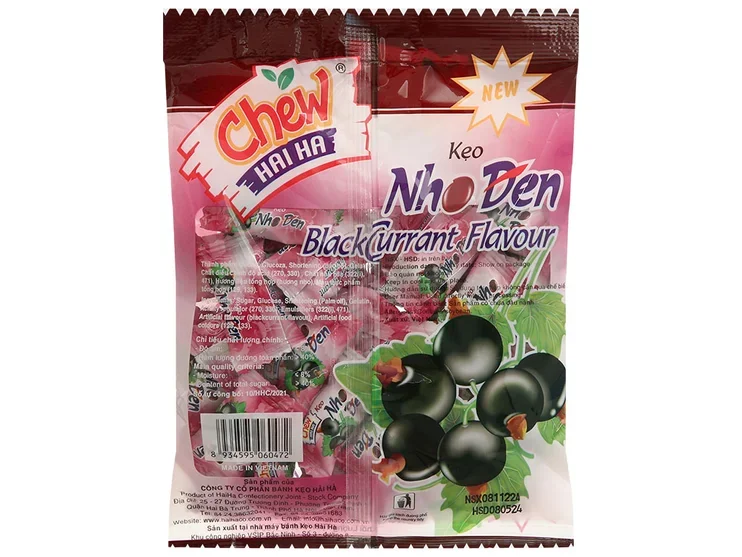 Kẹo nho đen Hải Hà Chew gói 90g