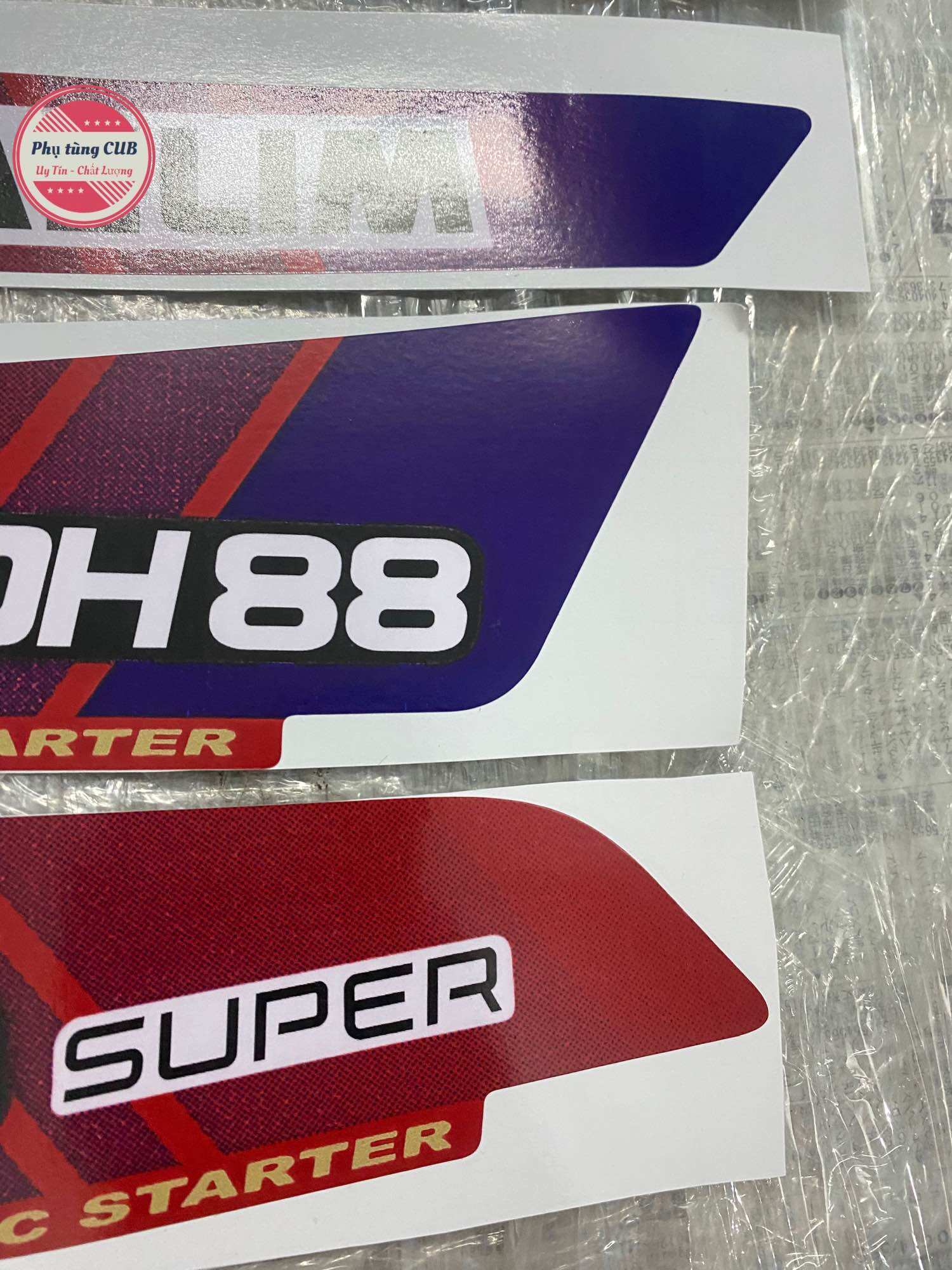 Tem xe cub DH88 kèm tem thông số