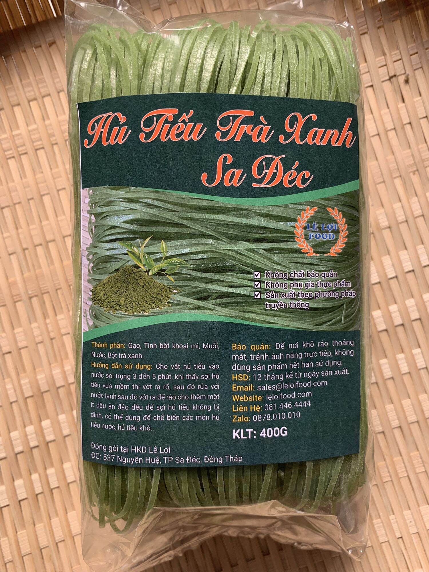 Hủ tiếu khô trà xanh sa đéc - hủ tiếu dai - hủ tiếu sa đéc gói 400g