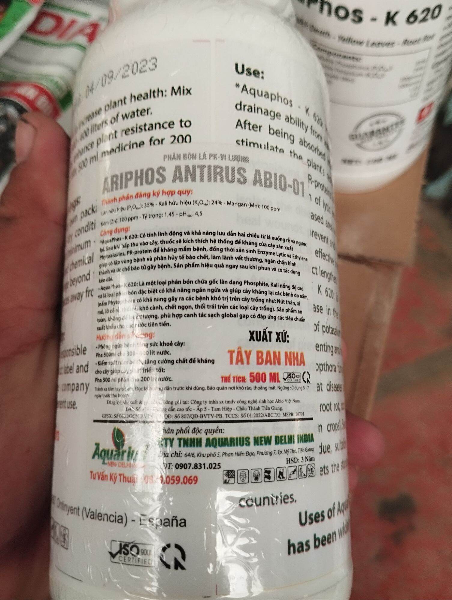 Phân bón Aquafos k620 chai 500ml.