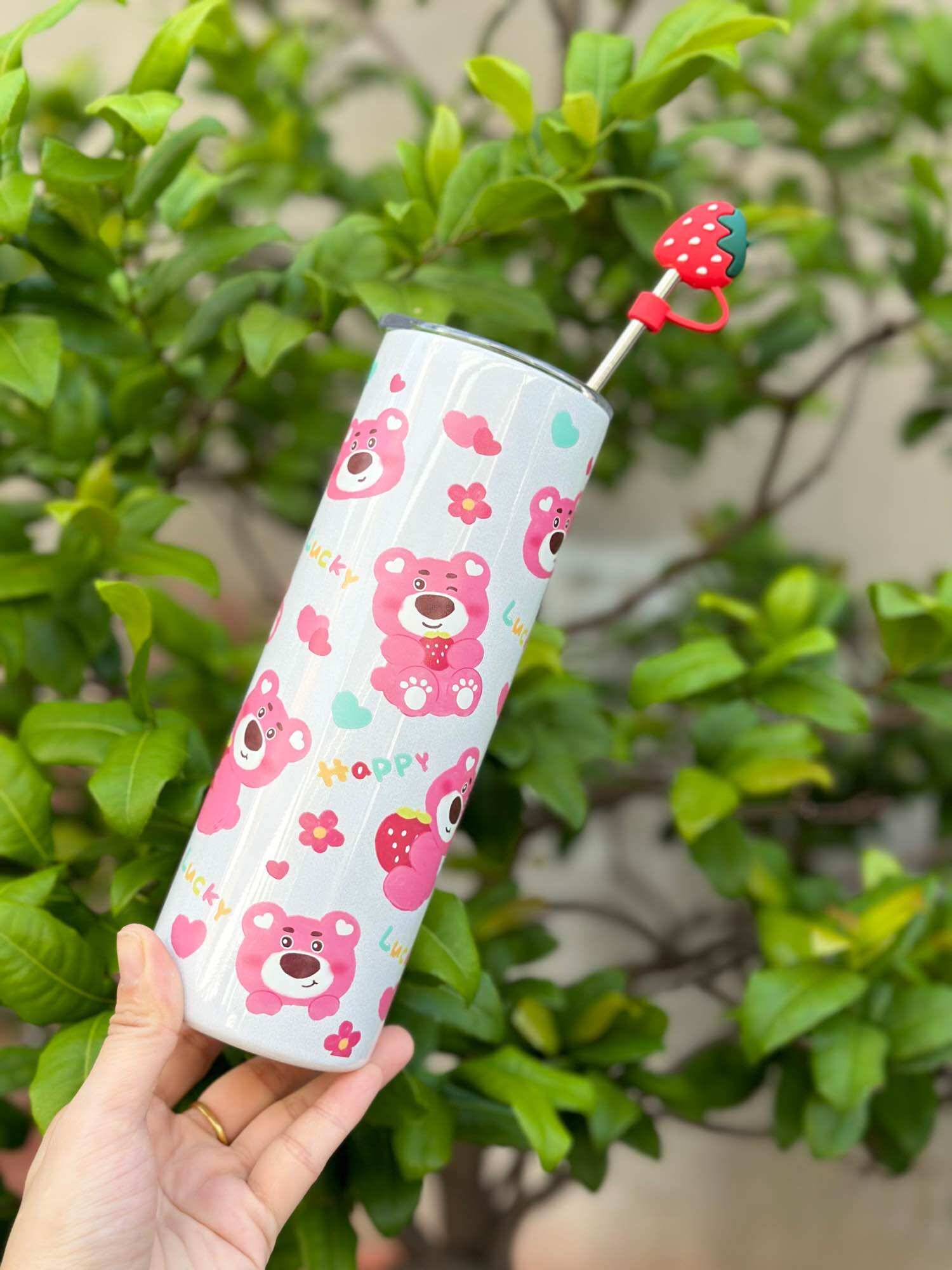 [Chính Hãng] Ly Giữ Nhiệt Gấu Dâu - Doremon 600ML
