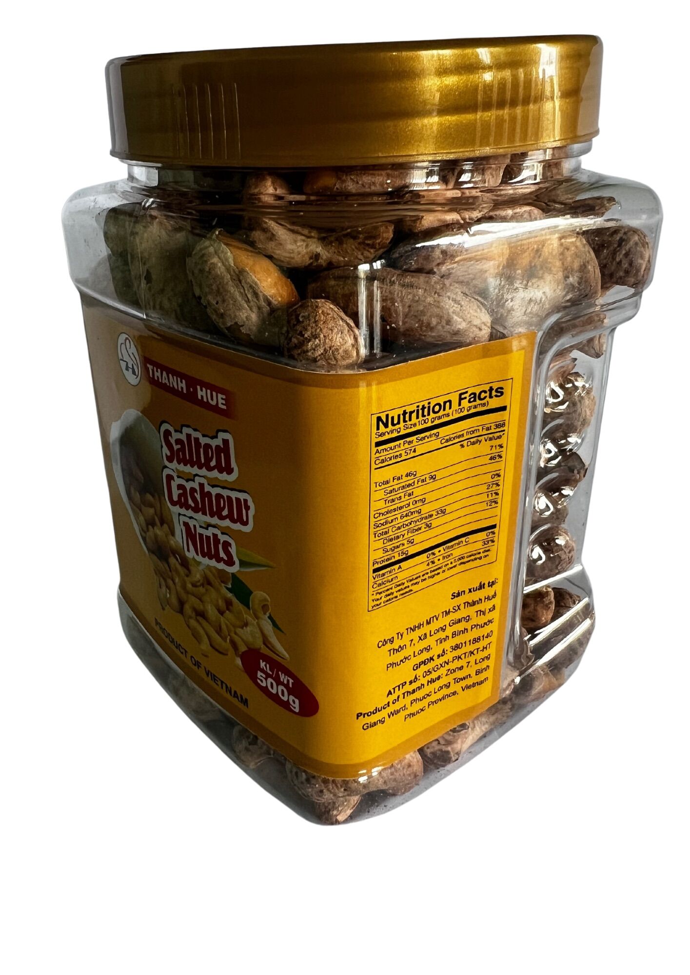 Hũ 500gr hạt điều rang muối Bình Phước