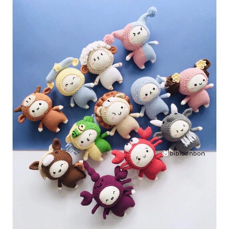 Cung hoàng đạo handmade. Cung hoàng đạo thú bông móc len