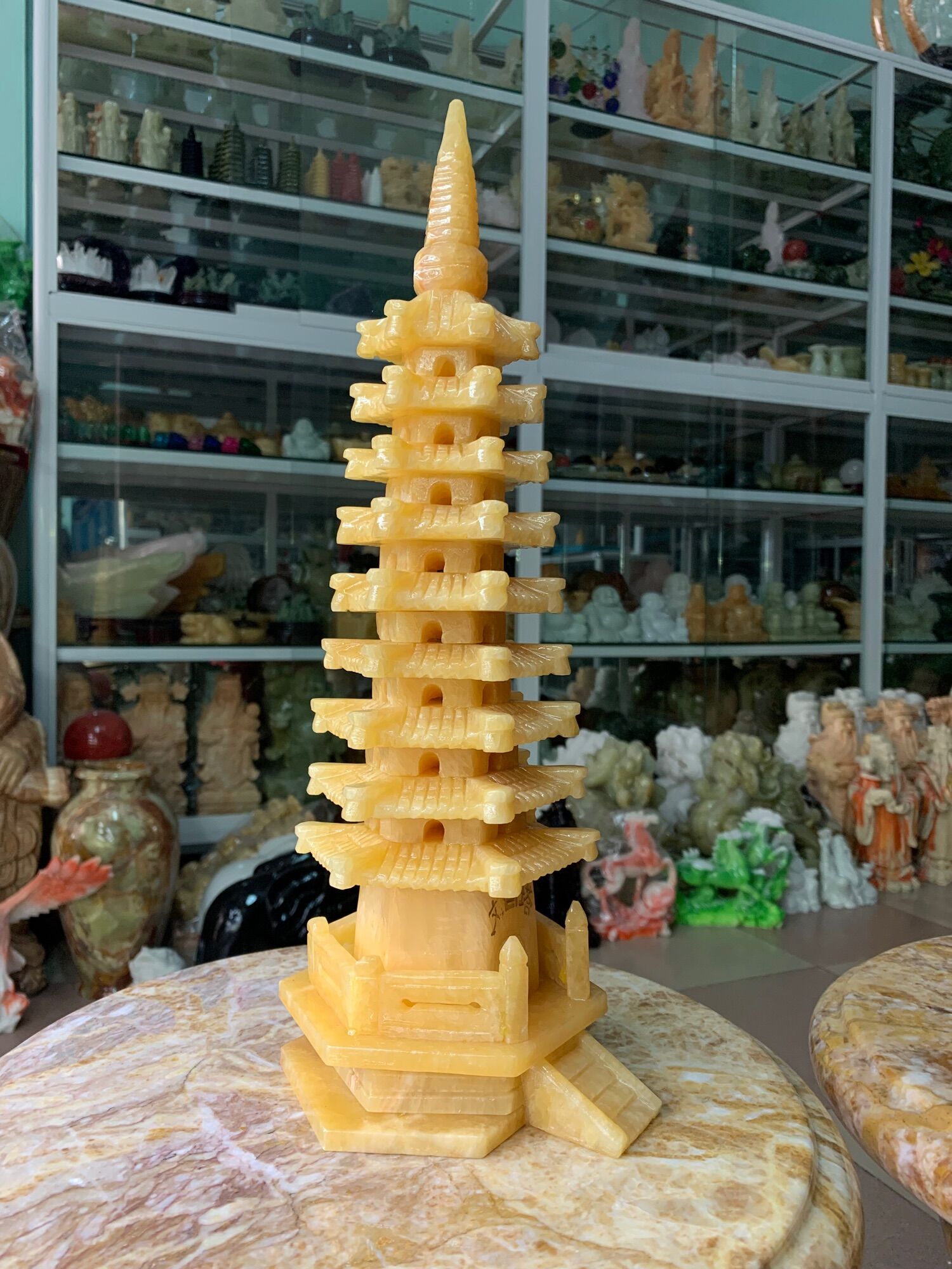 Tháp Văn Xương Đá Ngọc Hoàng Long - cao 40cm