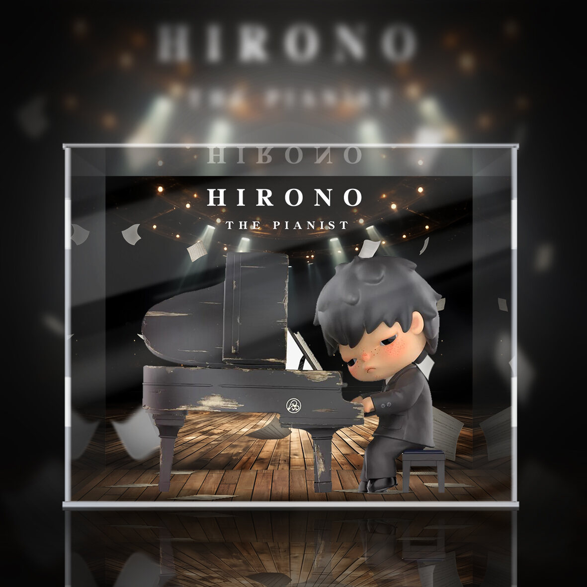 HIRONO Piano Master POPMART Display Box Collectible Figure Hanger Card Anime Cartoon Toy Show Case C