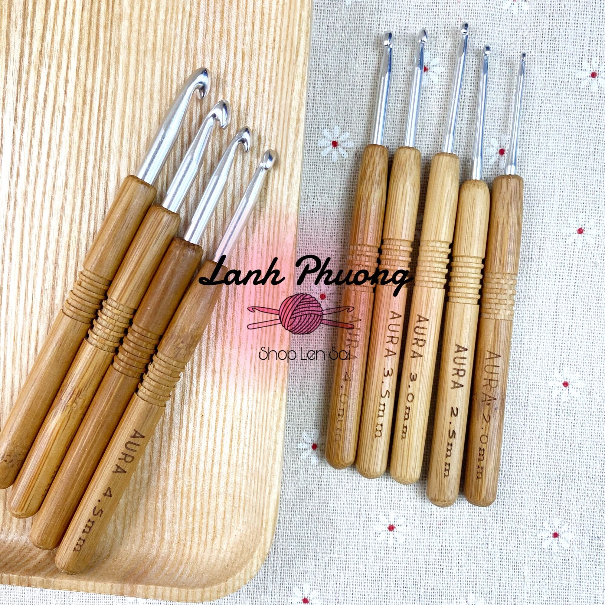 Kim Móc Len Cán Tròn Gỗ Nhiều Size Vintage