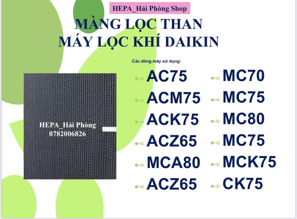 Màng than hoạt tính daikin ack75,mck75,mck75...