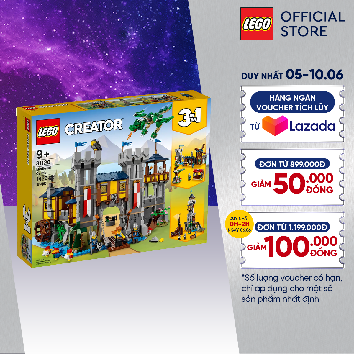 Đồ Chơi Lắp Ráp - LEGO Creator 31120 Lâu đài thời trung cổ (1426 chi tiết)