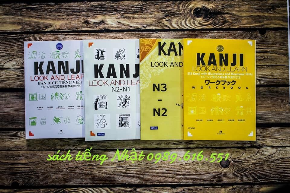 Sách kanji look and learn trọn bộ 4 quyển