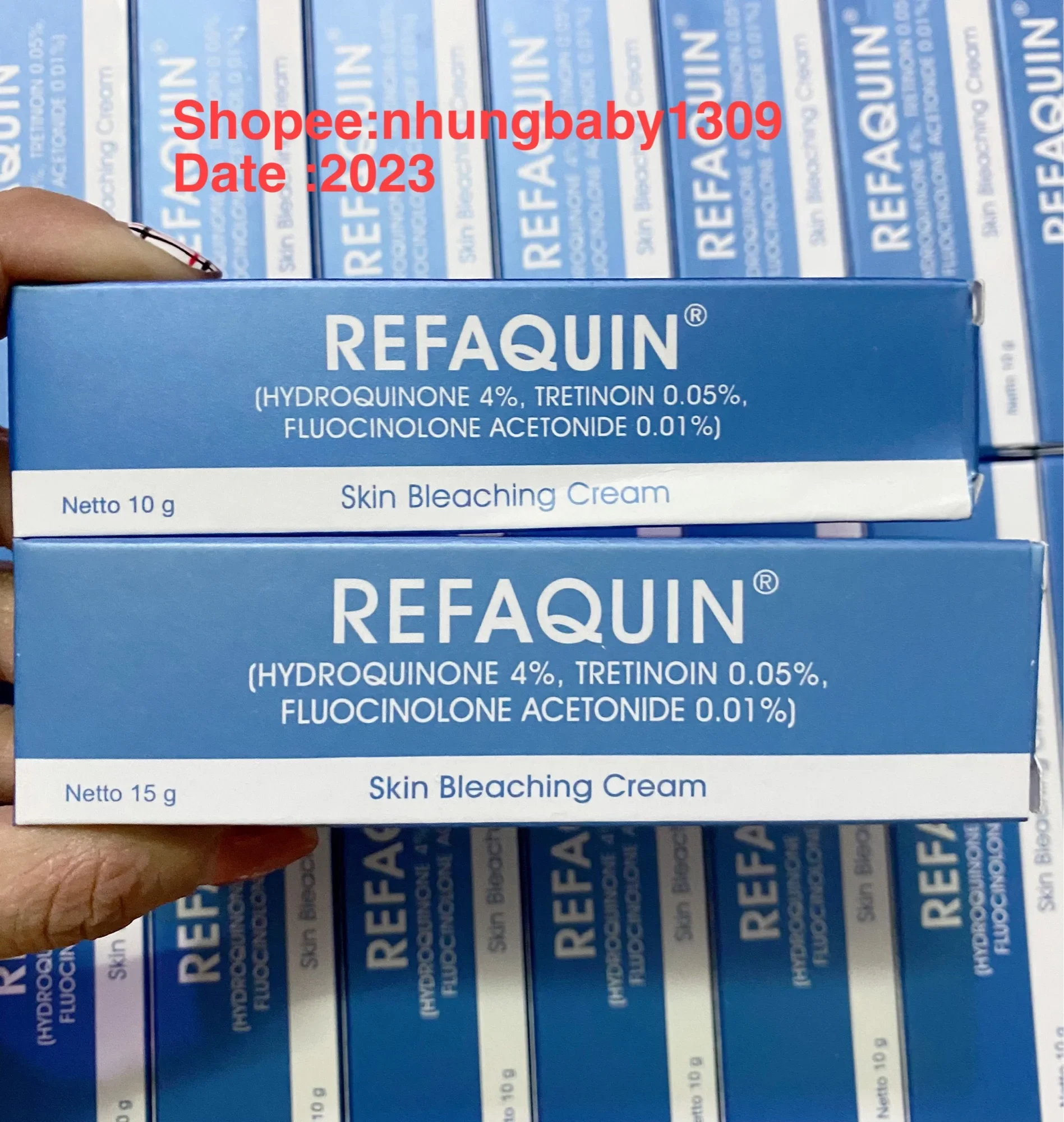 Kem dưỡng Refaquin H y d r o quinone 4% Tretinoin 0,05 % trắng da.