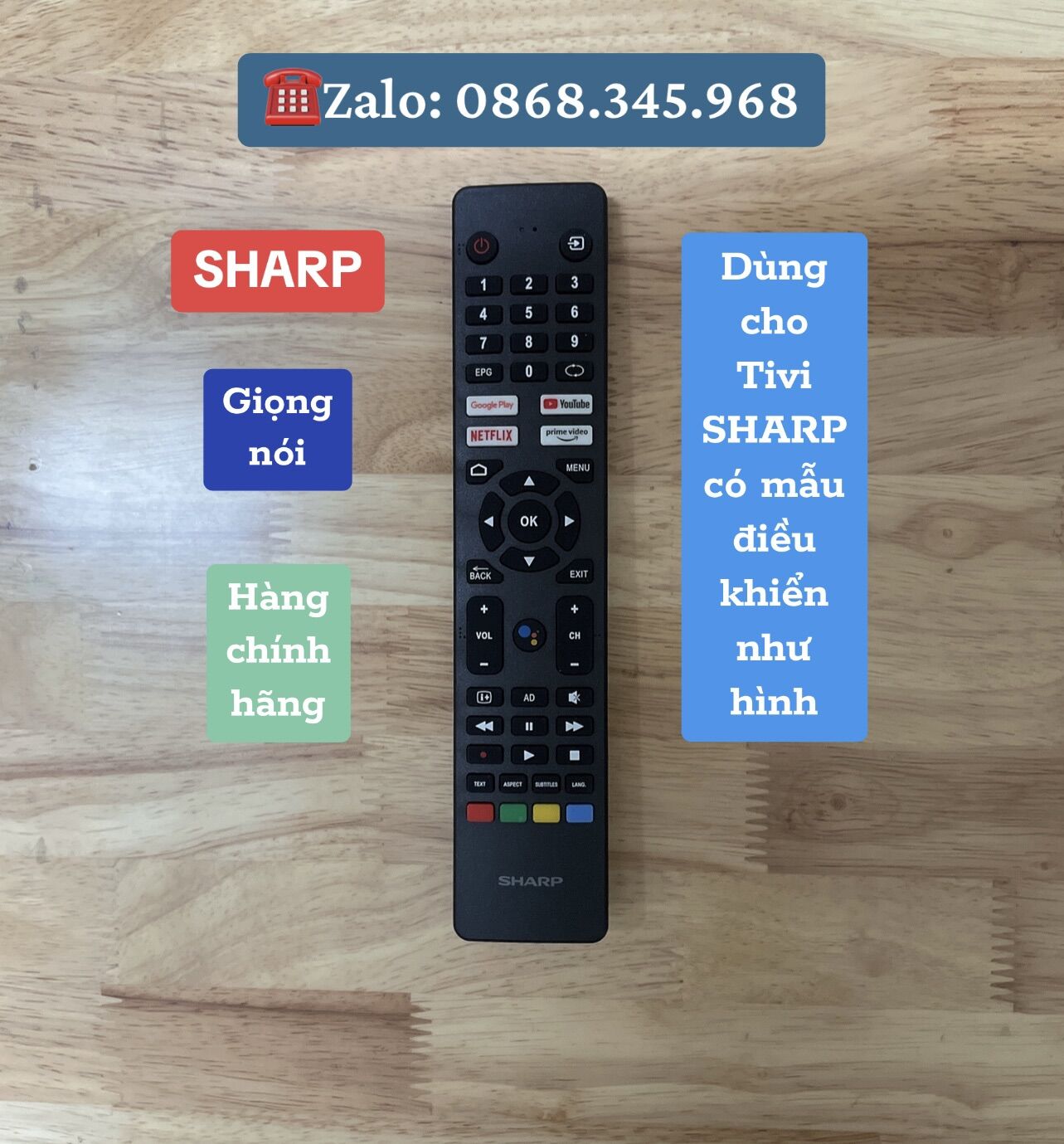 Remote Điều khiển Tivi Sharp giọng nói hàng chính hãng