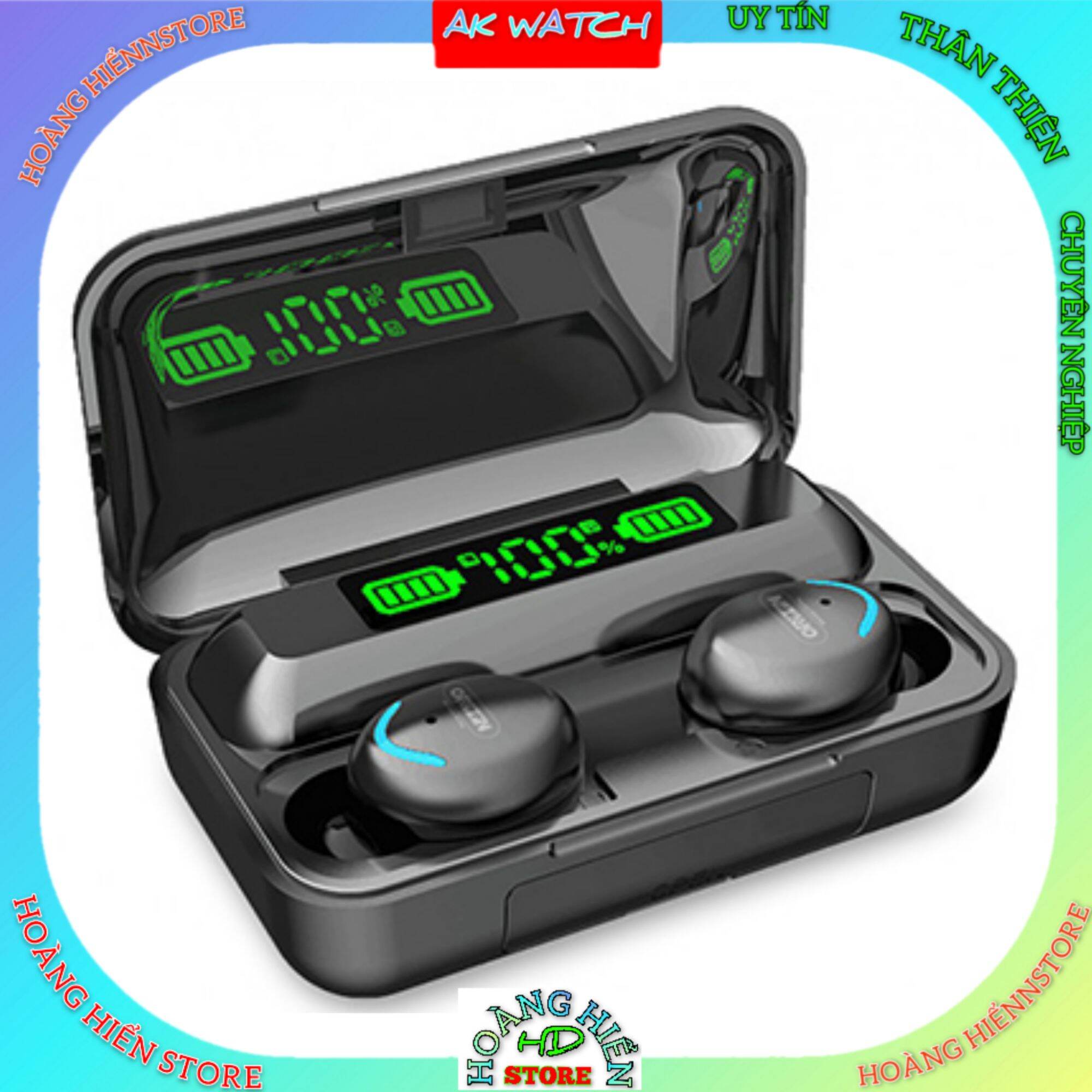 Tai nghe Bluetooth F9 Pro cảm ứng vân tay kiêm sạc dự phòng