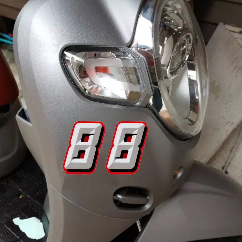 [ GIÁ 1 SỐ ] TEM DECAL SỐ CÓ NỀN CAO 8CM DÁN XE TRANG TRÍ