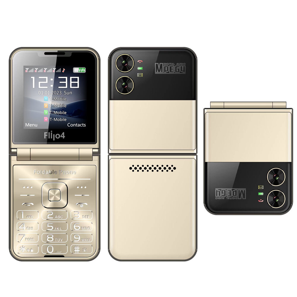 SERVO Flilo4 Điện Thoại Lật Dự Phòng 4 SIM Với Mặt Số Tốc Độ Giọng Nói Ma Thuật Ghi Âm Cuộc Gọi Máy