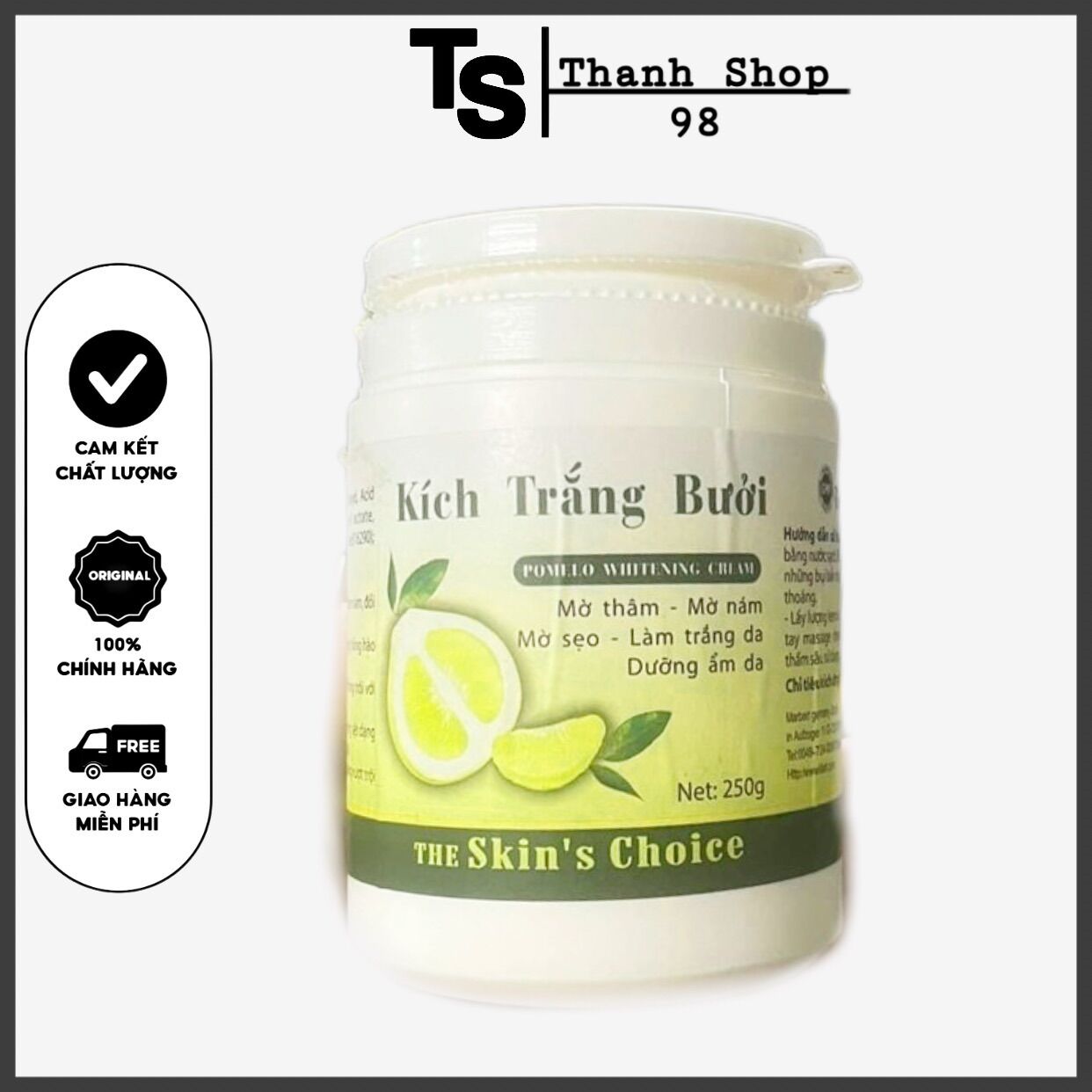Kích Trắng Bưởi Xanh Kích Trắng Da Body Trộn Kem Siêu Trắng