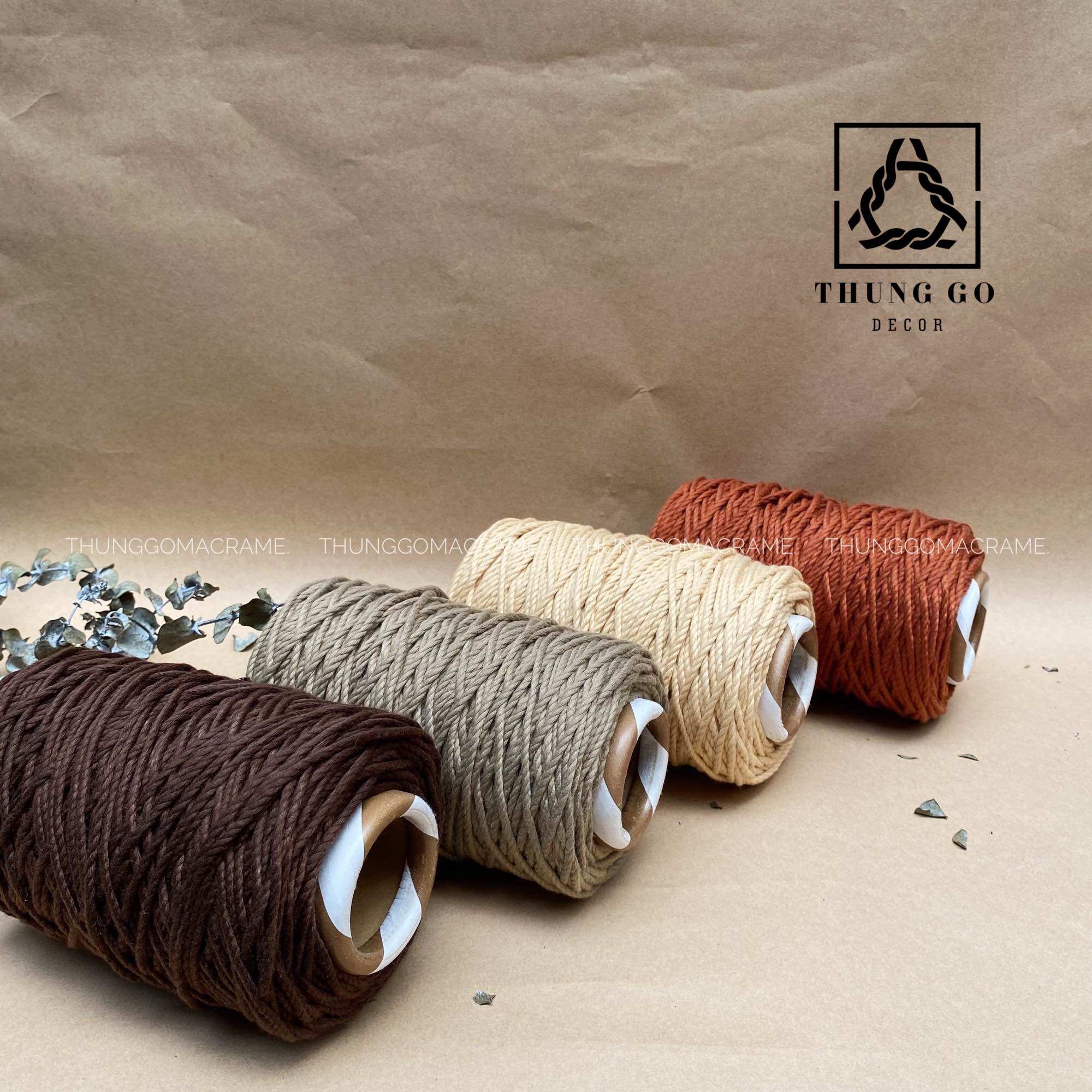 Dây Thừng Macrame Màu Nâu Cafe 3mm