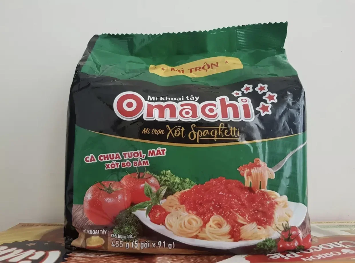 Túi 5 gói mì Omachi xốt Spaghetti tiện lợi 80g