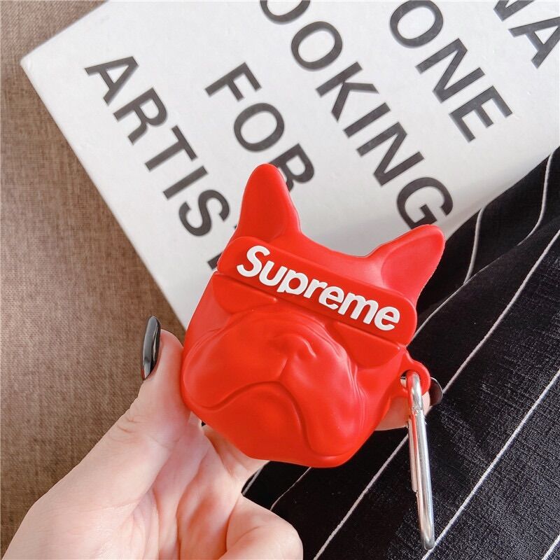 Case Airpods 1/2/pro Hình Chó Supreme