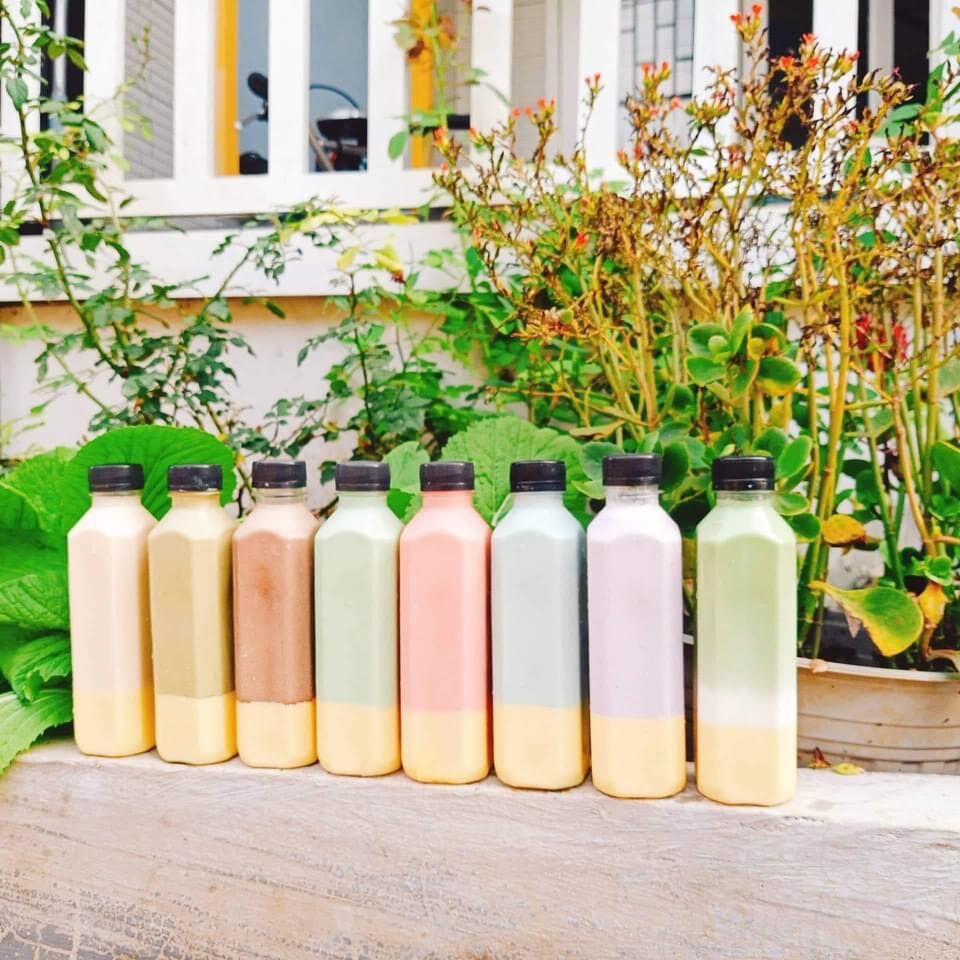 50 chai vuông 330ml đựng trà sữa , nước sâm