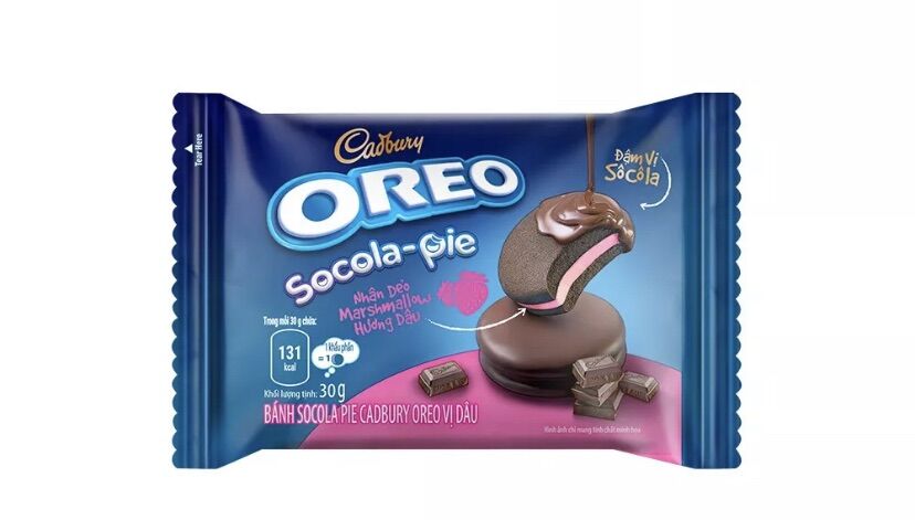 COMBO 6 CÁI BÁNH OREO PHỦ SOCOLA-PIE VỊ DÂU 180G