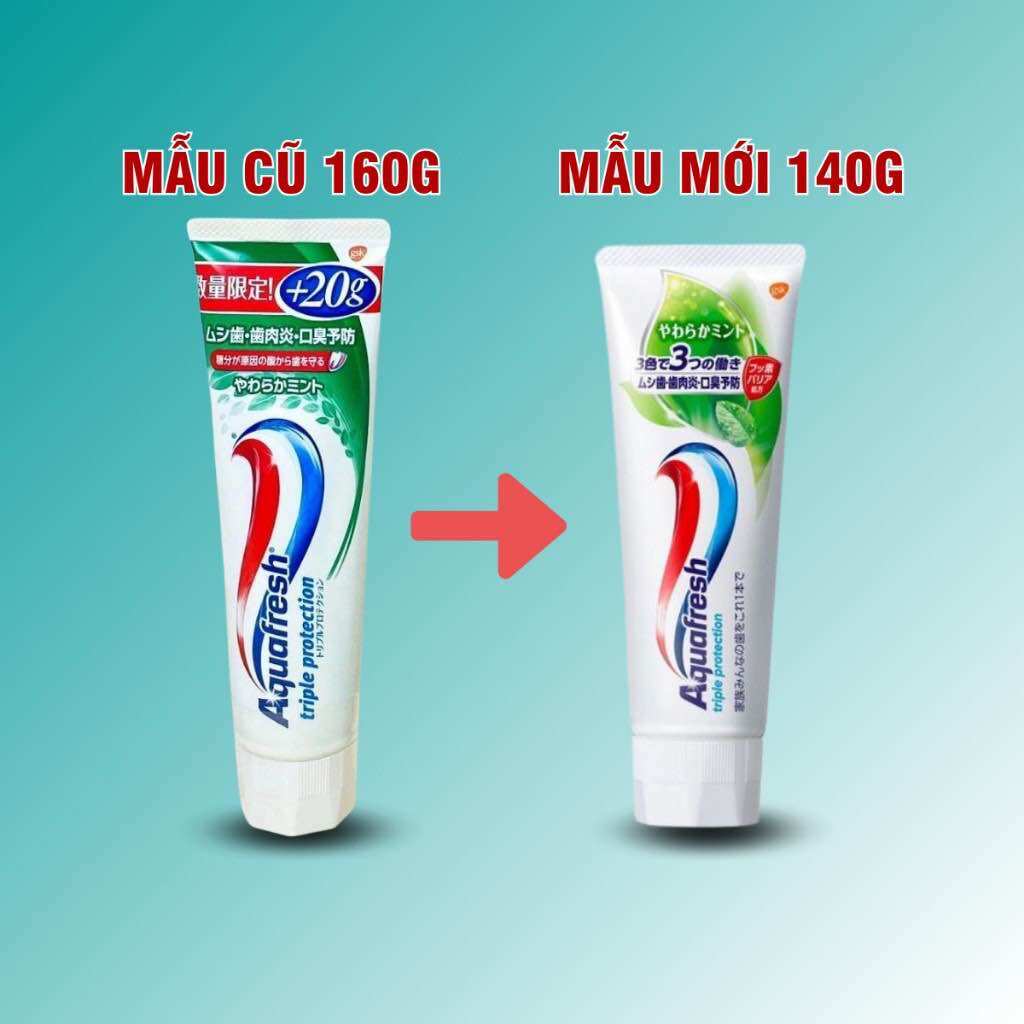 Mẫu mới Kem đánh răng Aquafresh Nhật Bản 140g