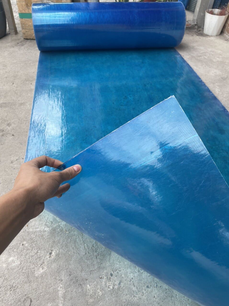 Khổ 1m ) Dài 10m - Tôn nhựa màu xanh lấy ánh sáng chế nắng che mưa |  