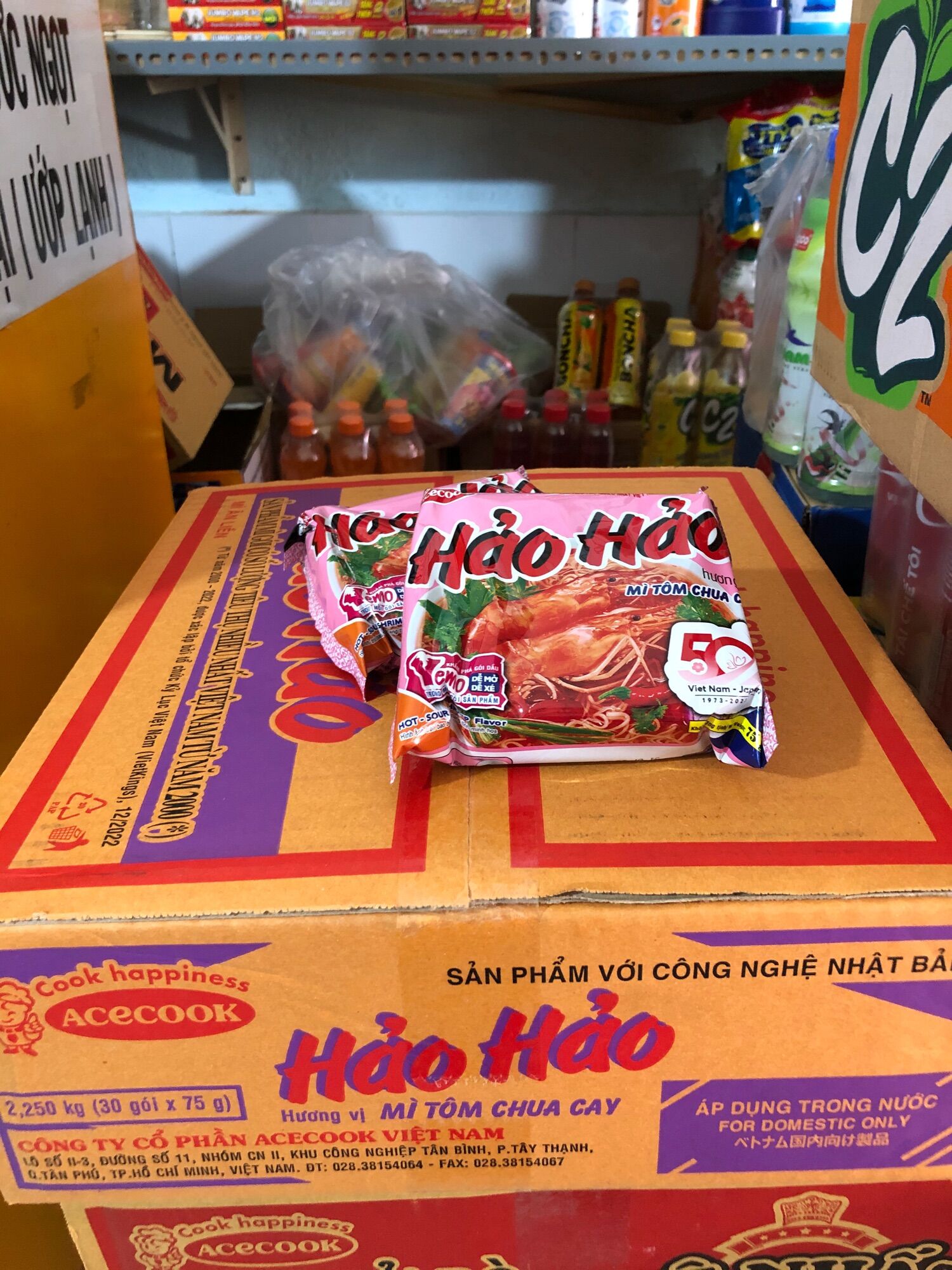 1 thùng mì Hảo Hảo tôm chua cay ( 30 gói/ thùng )