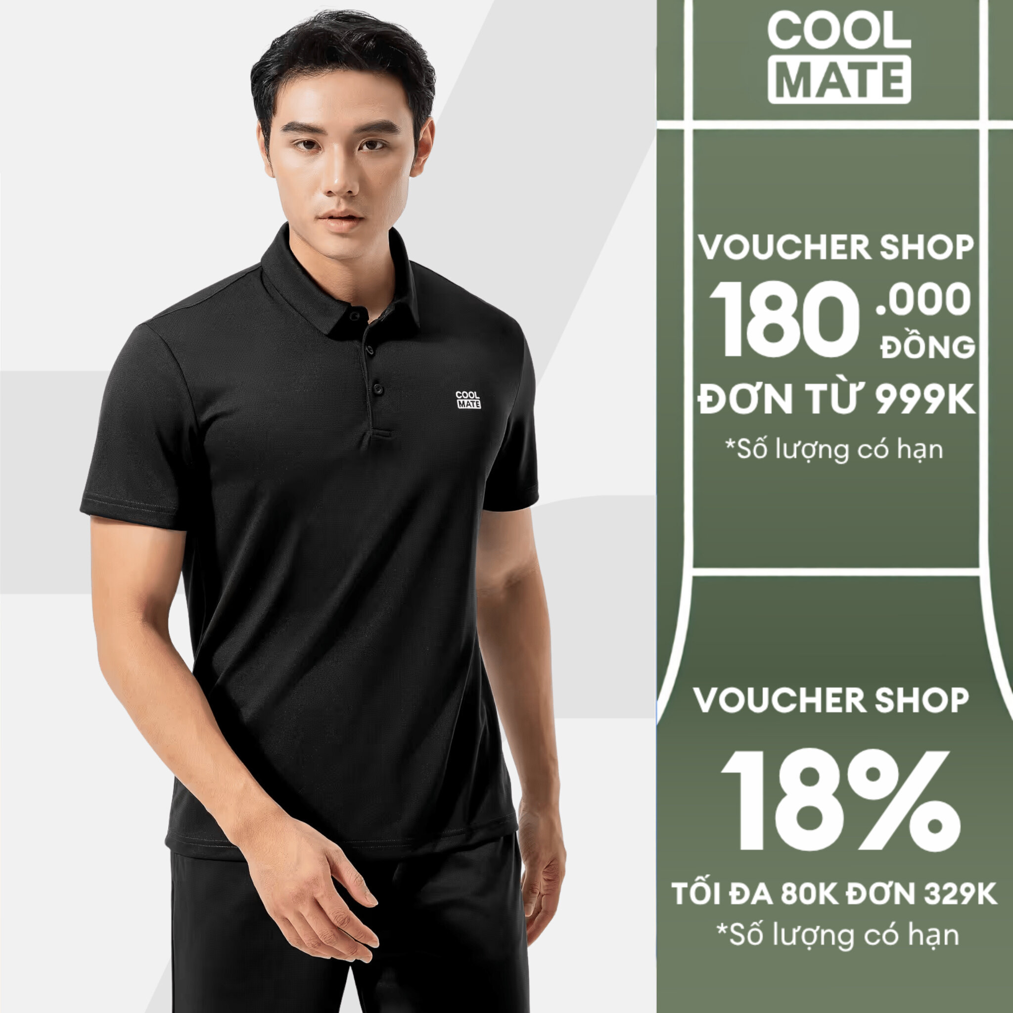 Áo Polo thể thao nam ProMax-S1, áo tập Gym, chạy bộ , Pickleball, Tennis thoáng khí, thấm hút tốt Logo Coolmate