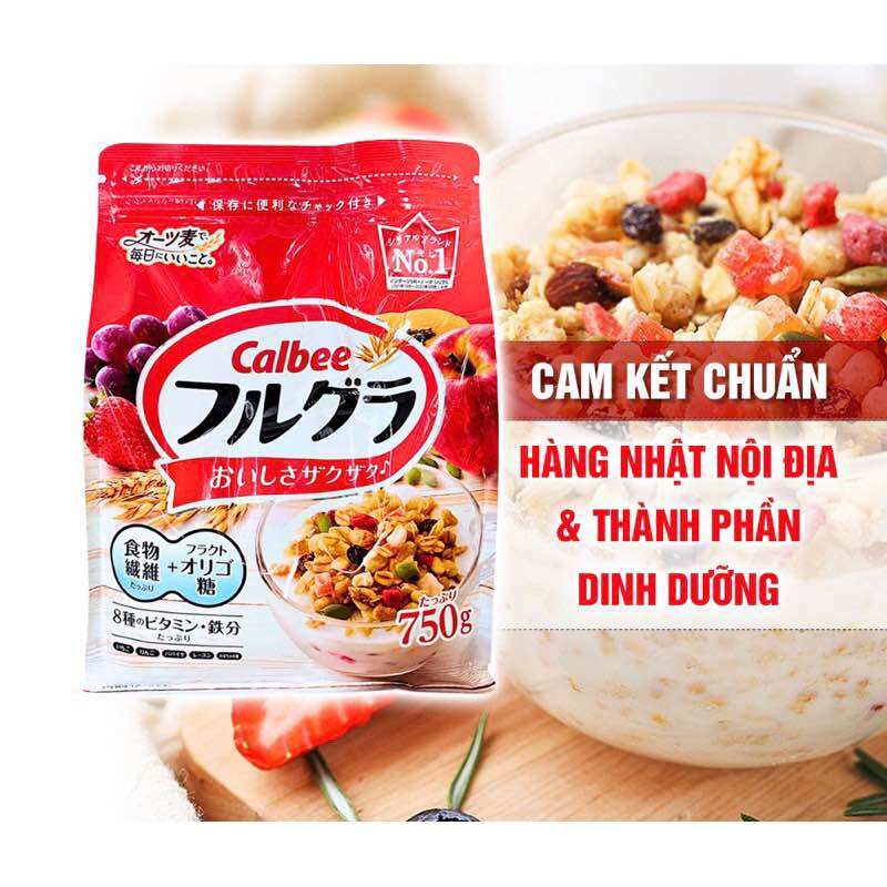 Ngũ cốc hoa quả sấy Calbee Nhật Bản gói 750g