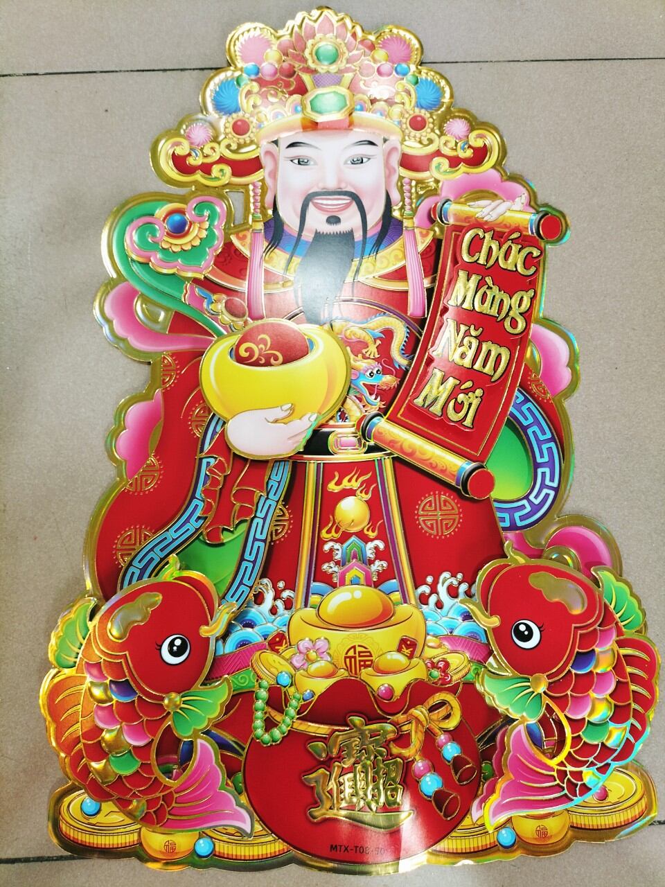 Decal dán tường Ông Thần Tài Chúc mừng năm mới lễ Tết