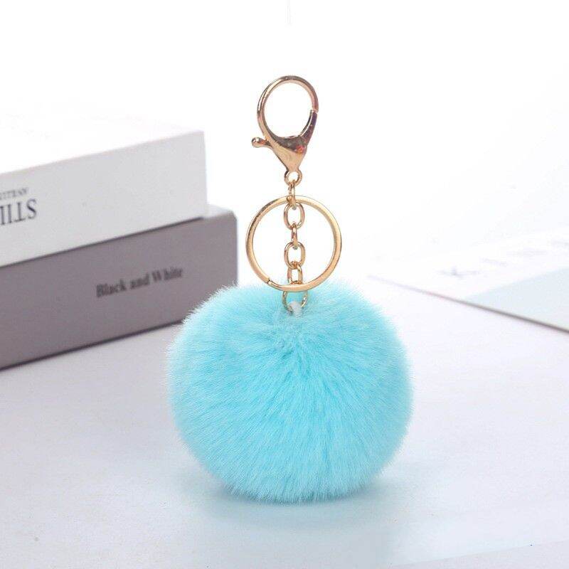móc khoá cục bông treo túi,balo