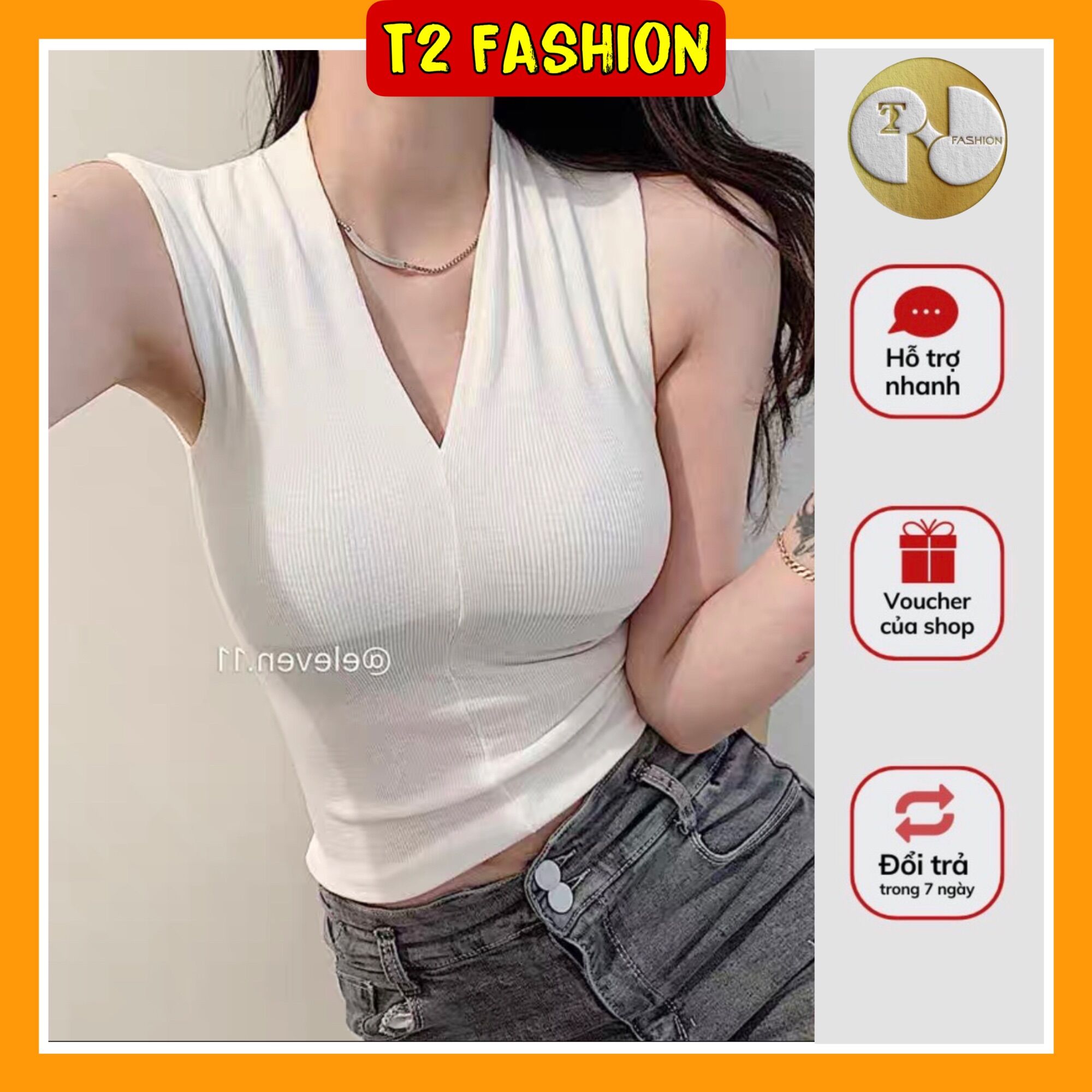 Áo sát nách cổ chữ V ôm sát gợi cảm