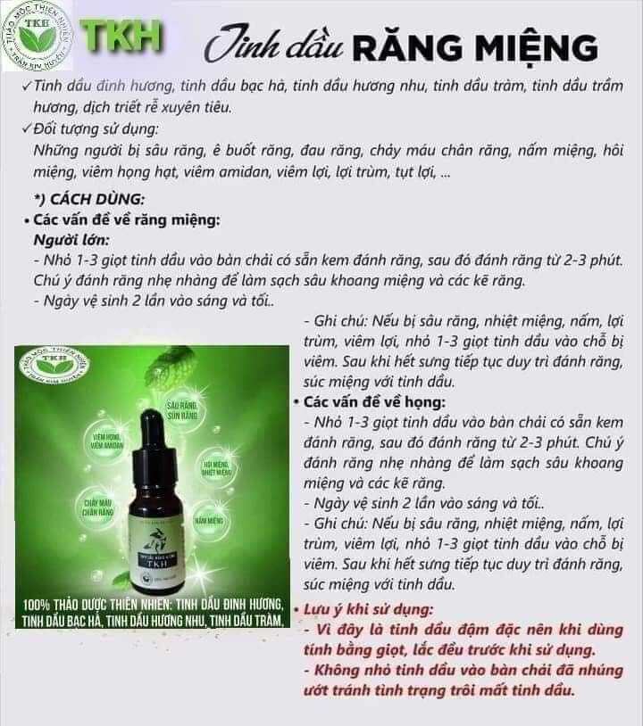 [CHÍNH HÃNG] Tinh dầu răng miệng thảo dược Trần Kim Huyền