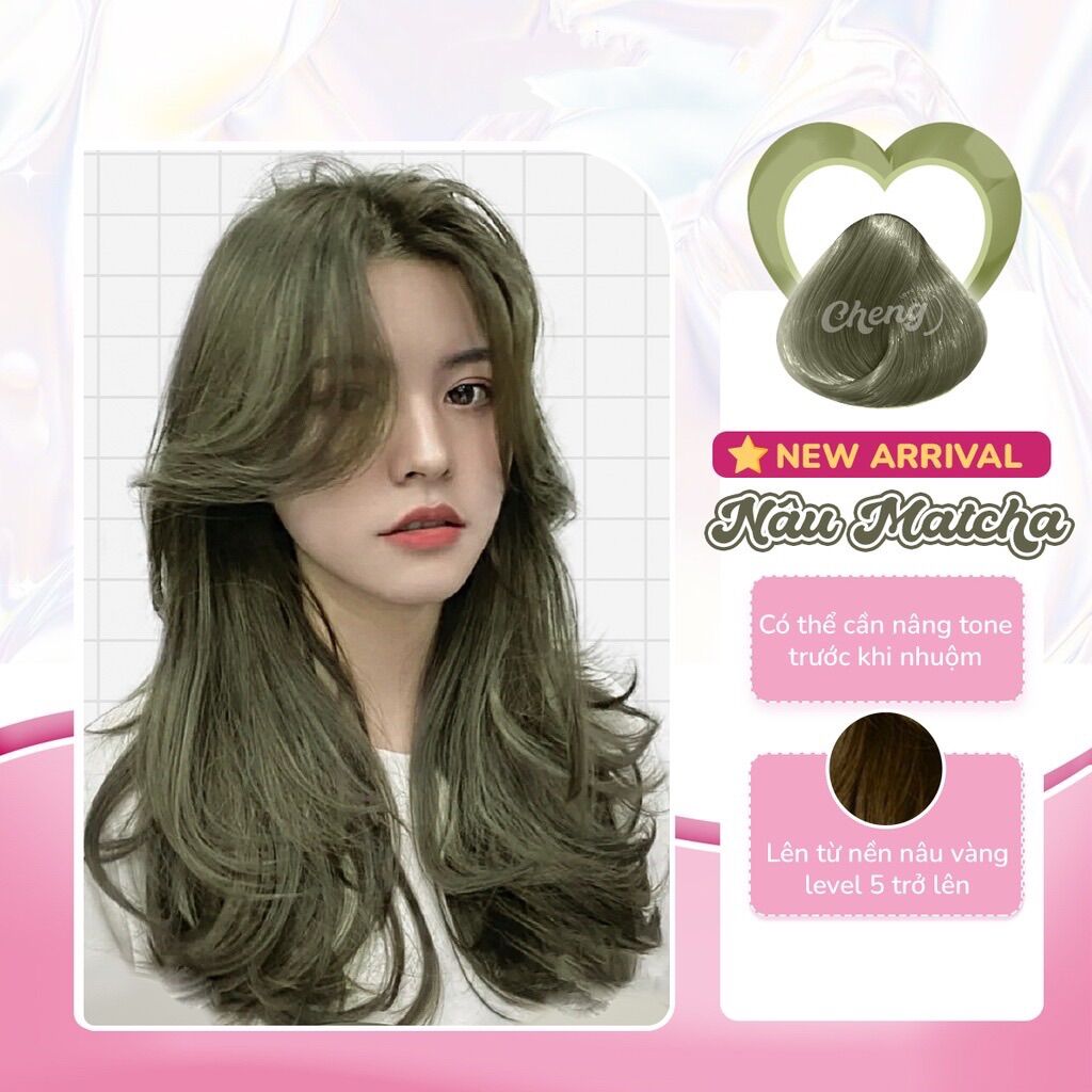Thuốc nhuộm tóc màu nâu matcha không tẩy
