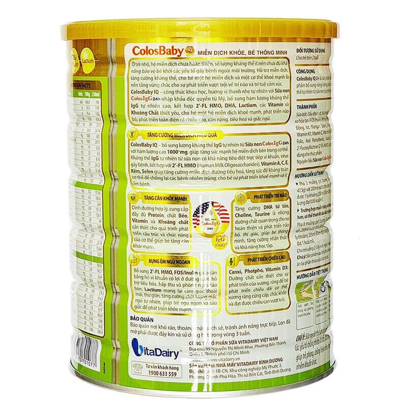 Sữa COLOSBABY IQ Gold 2+ 800gr ( cho trẻ từ 2 tuổi)