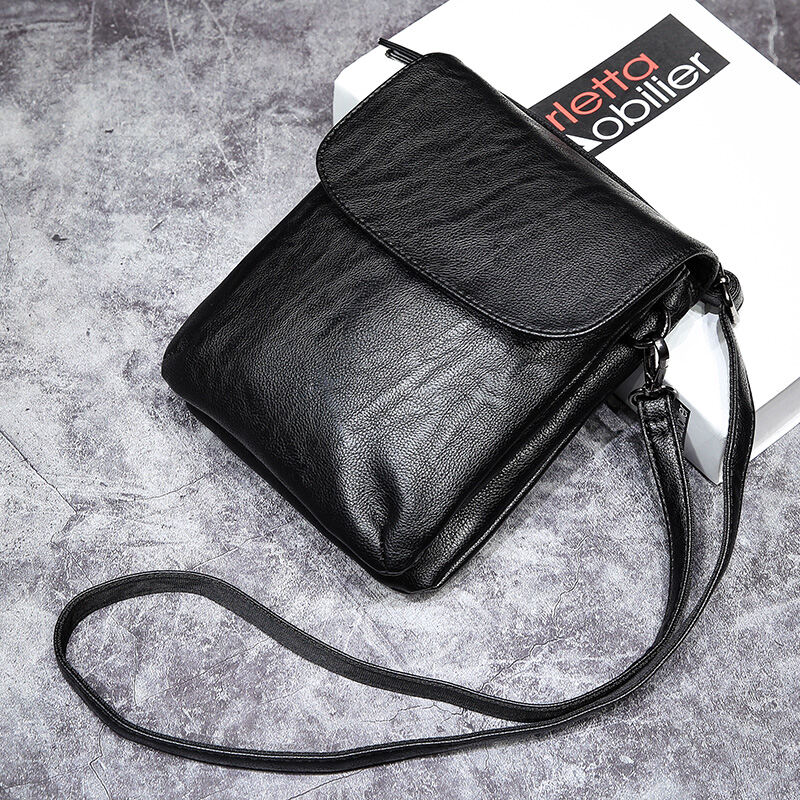 Túi Đeo Vai Đơn Thời Trang Bằng Da PU Cho Nam Túi Đeo Chéo Điện Thoại Di Động Túi Đeo Vai Đơn Giản Phong Cách Đường Phố Túi Đeo Chéo Nhỏ