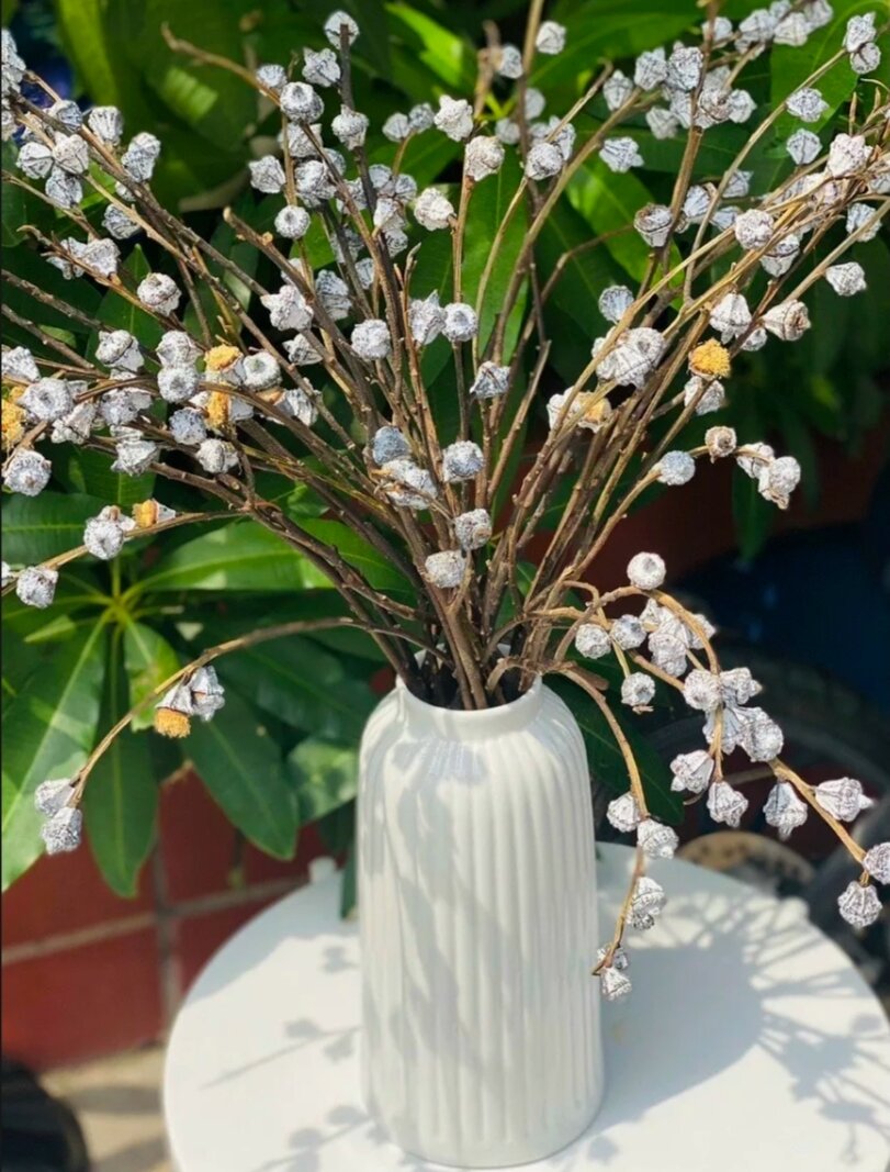 Lọ hoa gốm sứ Bát Tràng hình lồng chim Size 28cm, miệng 7cm.