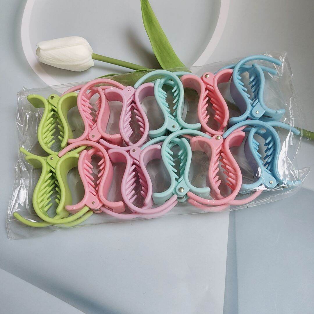 Kẹp càng cua 3 răng,kẹp càng cua 3 răng nhám màu (set 12 cái hình thật)