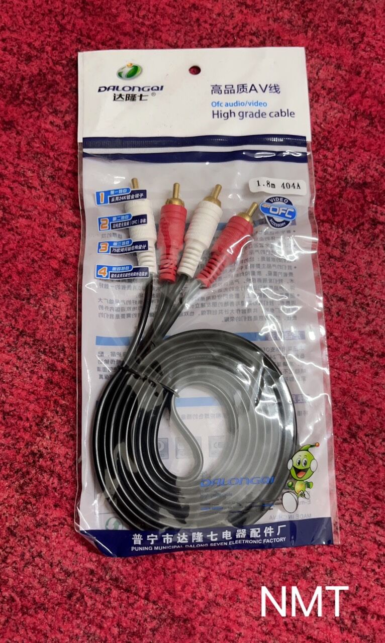 1.8m/3m/5m/10m/20m DÂY AV 2 RA 2 đen tốt